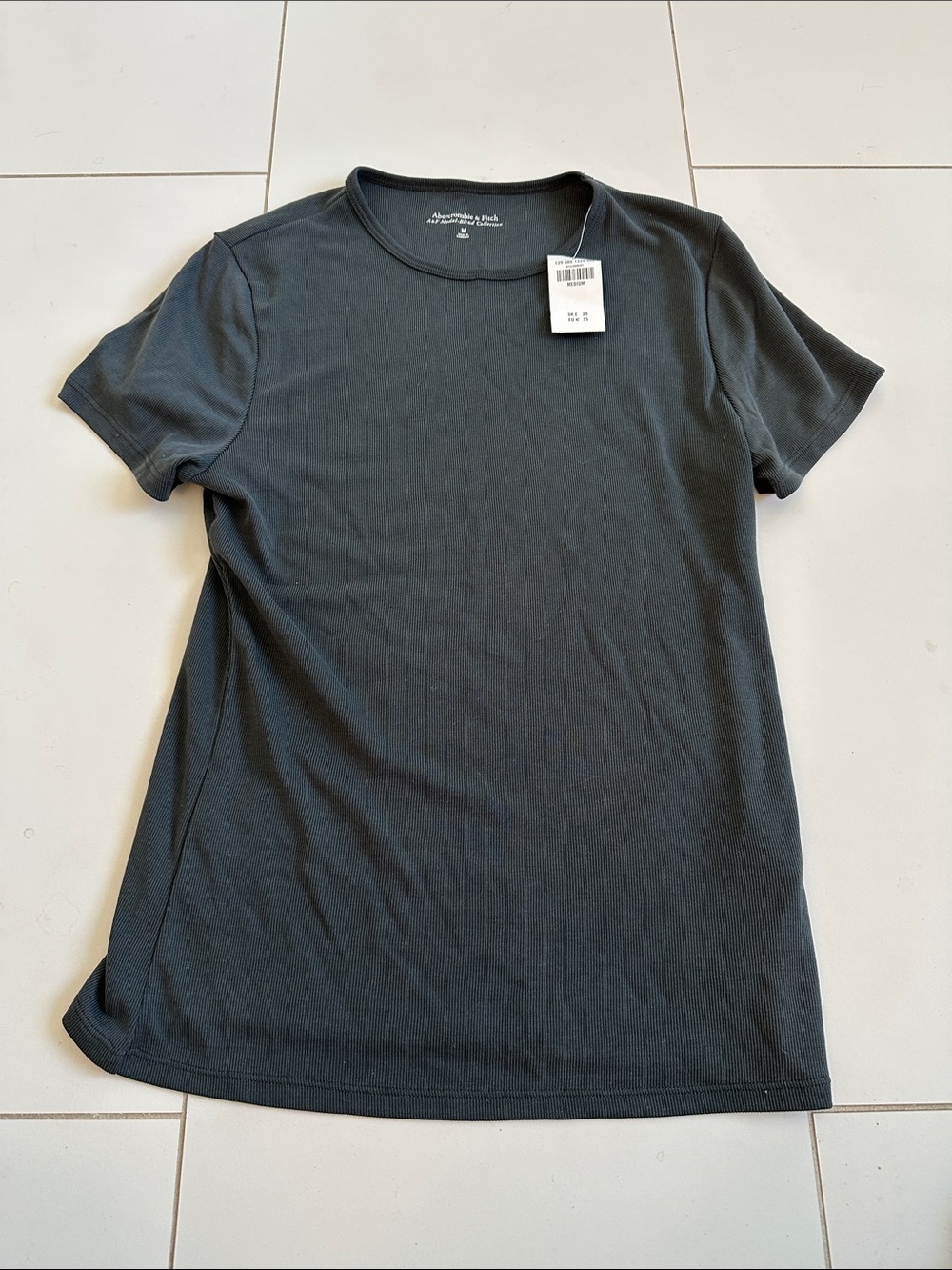 Abercrombie and fitch Women's Crewneck Modal Short Sleeve Tee - dark gray M NWT